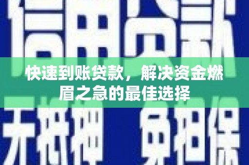 龙沙快速到账贷款，解决资金燃眉之急的最佳选择