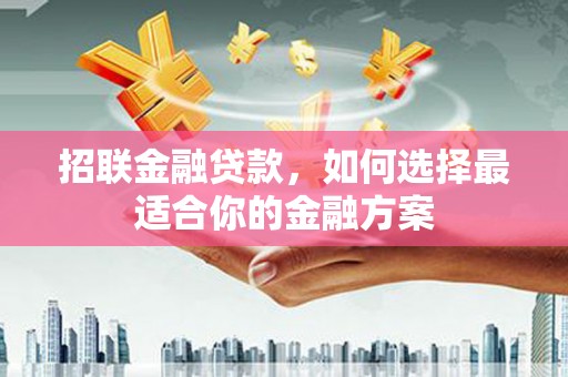 龙沙招联金融贷款，如何选择最适合你的金融方案