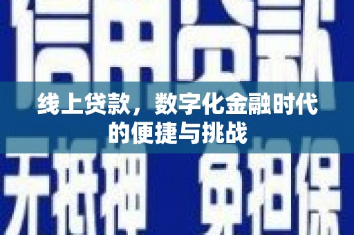 龙沙线上贷款，数字化金融时代的便捷与挑战