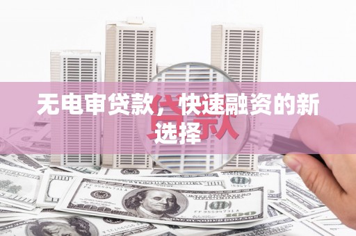 龙沙无电审贷款，快速融资的新选择