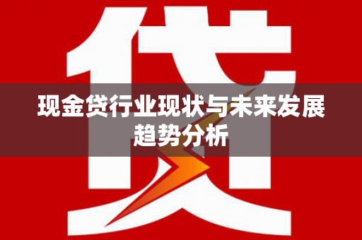 龙沙现金贷行业现状与未来发展趋势分析