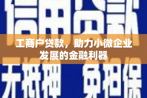 龙沙工商户贷款，助力小微企业发展的金融利器