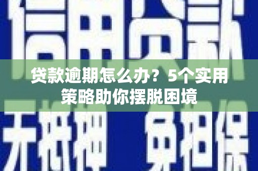 龙沙贷款逾期怎么办？5个实用策略助你摆脱困境
