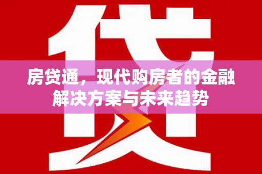 龙沙房贷通，现代购房者的金融解决方案与未来趋势