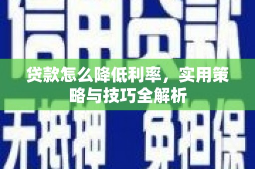 龙沙贷款怎么降低利率，实用策略与技巧全解析