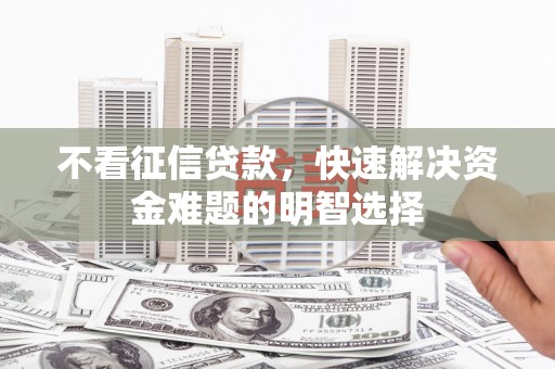 龙沙不看征信贷款，快速解决资金难题的明智选择