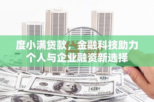 龙沙度小满贷款，金融科技助力个人与企业融资新选择