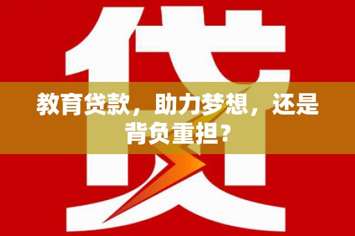龙沙教育贷款，助力梦想，还是背负重担？