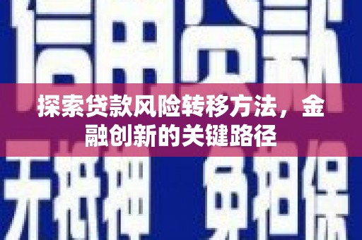 龙沙探索贷款风险转移方法，金融创新的关键路径