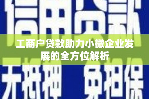 龙沙工商户贷款助力小微企业发展的全方位解析