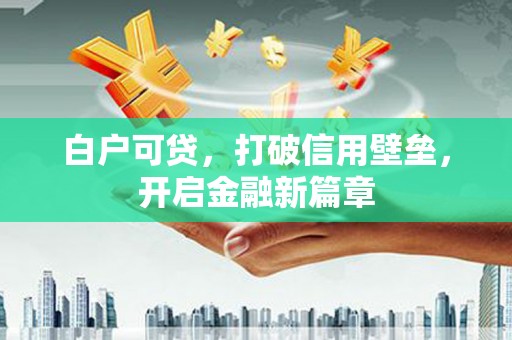 龙沙白户可贷，打破信用壁垒，开启金融新篇章