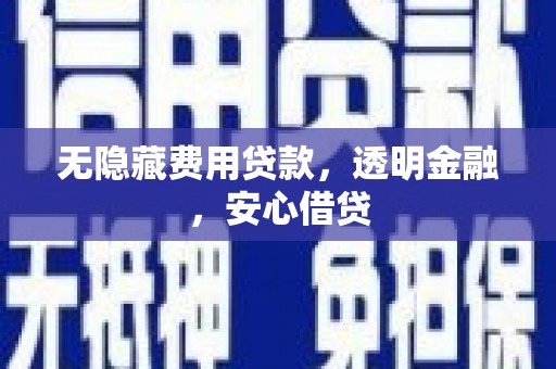 龙沙无隐藏费用贷款，透明金融，安心借贷