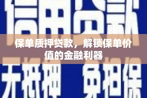 龙沙保单质押贷款，解锁保单价值的金融利器