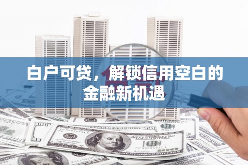 龙沙白户可贷，解锁信用空白的金融新机遇