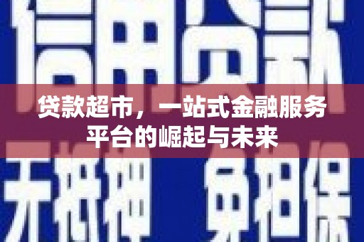 龙沙贷款超市，一站式金融服务平台的崛起与未来