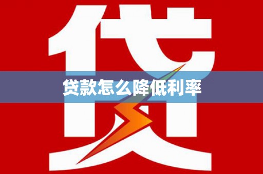 龙沙贷款怎么降低利率